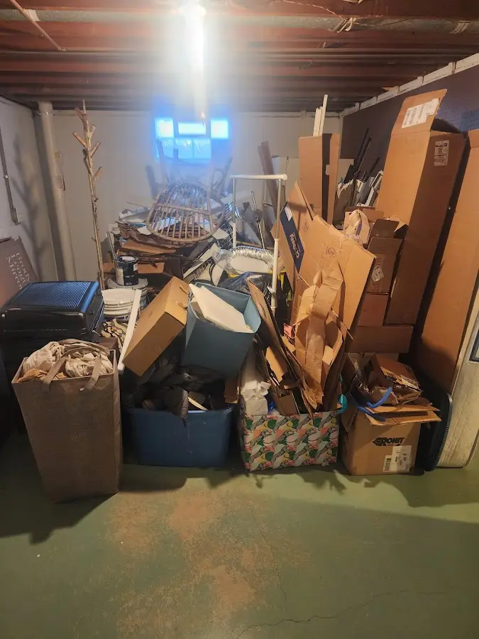 Roll-off dumpster container at job site for 6 Yard Dumpster Rental in Pike Creek